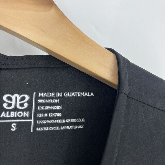 Albion Romper Size Small Womens Black Jumpsuit Stretch Pockets Ruffle Cap Sleeve - Picture 4 of 8